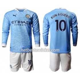 Manchester City Sergio Aguero 10 Voetbaltenues Kind Thuis 2020/21 - LS (+ Korte broeken)